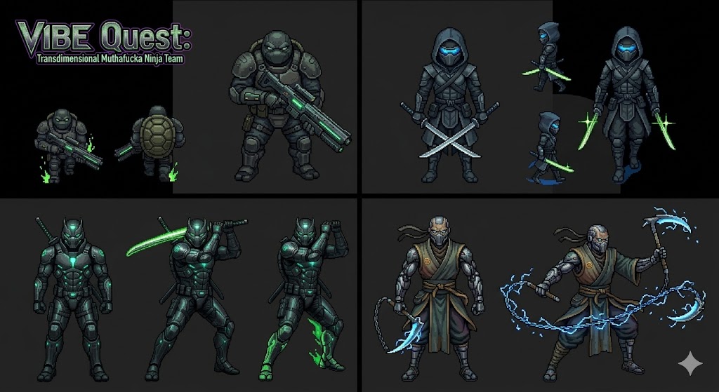 VIBE Quest character class reference sheet