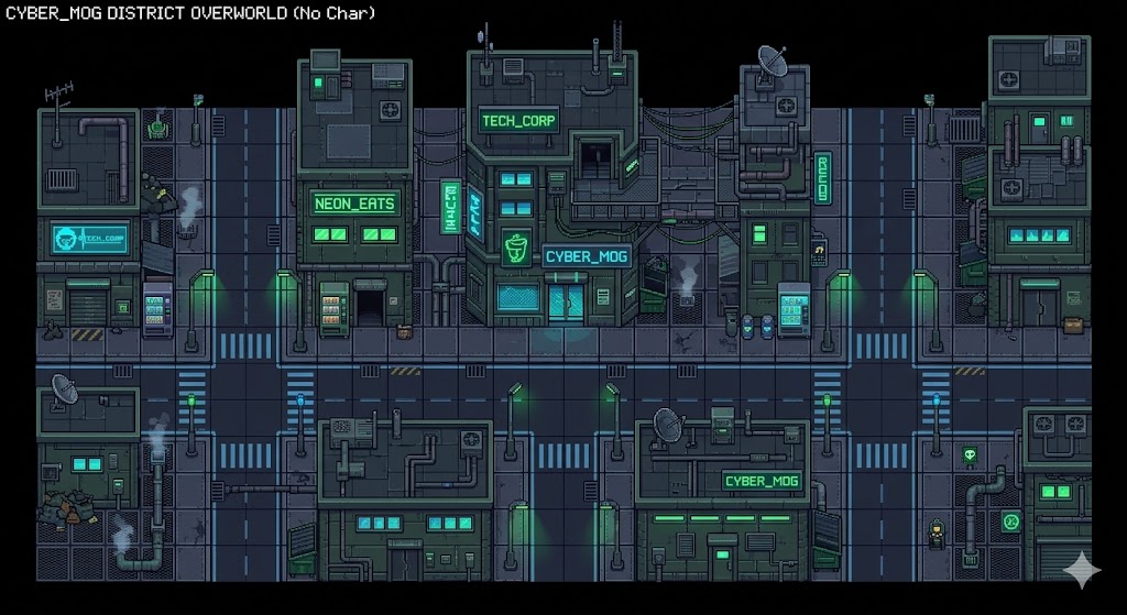 Cyber-Mog District overworld tile map